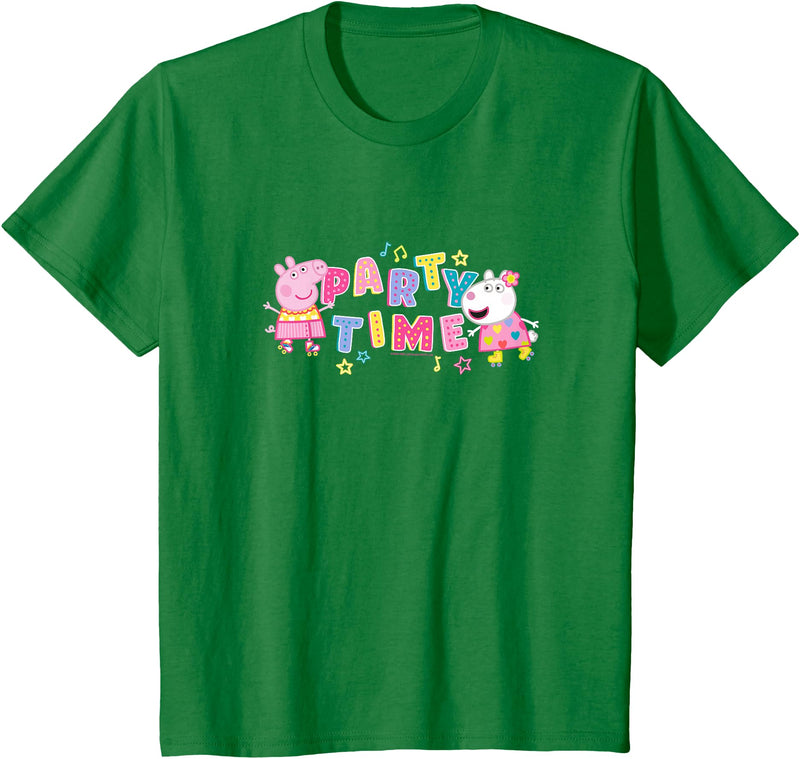 Peppa Pig Party Time Peppa & Suzy Logo Youth T-Shirt - Kelly Green