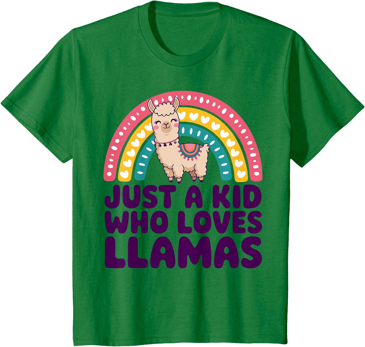 Kids Llama Shirts Childrens Llama Kids T-Shirt - Kelly Green