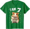 7 Years old 7 birthday Hamsters Boy Girl Hamster T-Shirt - Kelly Green
