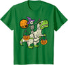 Toddler Boy Halloween Shirts For Boys Kids Kids Skeleton Dino Pumpkin Halloween Costume Toddler Boys Kids T-Shirt - Kelly