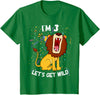 Safari Zoo Jungle Birhtday Gifts Outfits Kids 3 Year Old 3rd Birthday Party Lion T-Shirt - Kelly Green