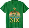 6 Birthday Lion Vintage Design Lion Birthday 6 Year Old Lion 6th Birthday Boy Girl T-Shirt - Kelly Green