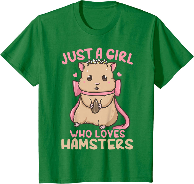 Kids Hamster Just A Girl Who Loves Hamsters T-Shirt - Kelly Green