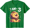 3 years old 3rd birthday Lion 3 Years old 3 birthday Lions Boy Girl Lion T-Shirt - Kelly Green