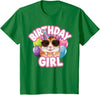 Girl Birthday Hamster Kids T-Shirt - Kelly Green