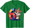 6th Birthday Hamster Kids T-Shirt - Kelly Green