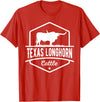 Farm and Longhorn Gift for Men and Cattle Clothing Texas Longhorn Cattle - Longhorn Cow For Cattle Farmer T-Shirt - Red