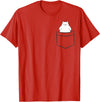 Arctic Polar Bear Gifts And Tees Polar Bear In a Pocket Cute Pocket Polar Bear T-Shirt - Red
