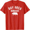 Cali Retro Tees Bay Area San Francisco Oakland Berkeley California 510 Bear T-Shirt - Red