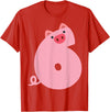 Pig Outfit For 6 Year Old Boys Kids Girls Fun 6th Birthday Pig Themed 6 Year Old Boys Kids Pig Lovers T-Shirt - Red