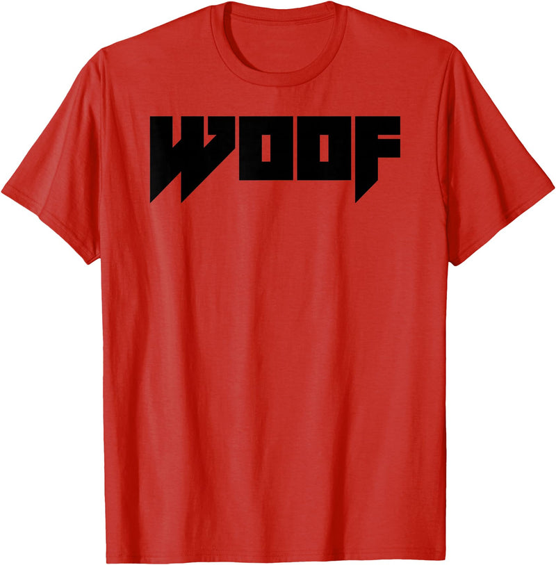 WOOF Gay Men Bear Daddy Pride LGBTQIA+ Funny Metal Novelty T-Shirt - Red