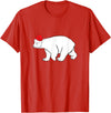 Polar Bear Xmas Pajama Polar Bear With Santa Hat Xmas Winter Christmas Pajama T-Shirt - Red