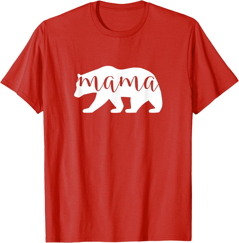 The Persnickety Owl Family Bears #1 Mama Bear Shirt Mama Bear T-Shirt Mama Mom Mommy Tee Shirt T-Shirt - Red