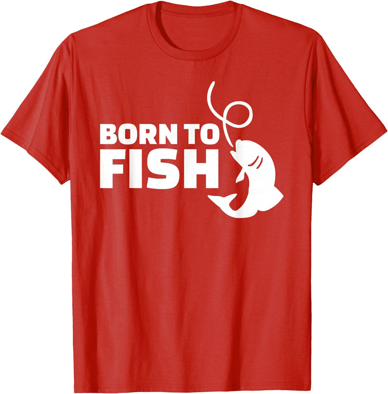 Fishing Born to fish T-Shirt - Red
