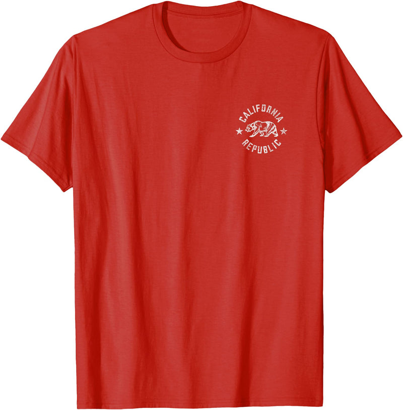 CALIFORNIA REPUBLIC STATE FLAG TEES CALIFORNIA REPUBLIC STATE FLAG GRIZZLY BEAR T-Shirt - Red