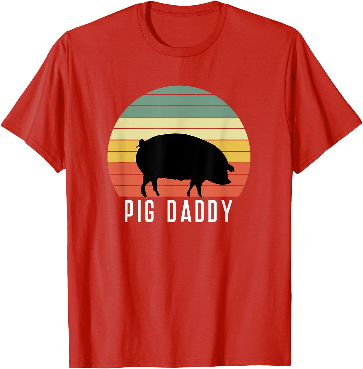 Pig Farmer for Men Women Kids Boys Girls Pig Dad - Daddy Farmer Farming Farm Pork Animal Livestock T-Shirt - Red
