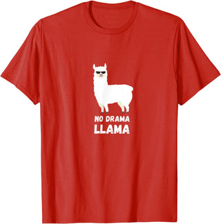 No Drama Llama Funny Llama T-Shirt - Red