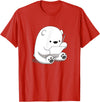 BoredKoalas Polar Bear Cartoon Fluffy Polar Bear Cute Arctic Animal Girls Gift T-Shirt - Red