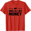 Calf to Cow Farming Apparel Smells Like Money Retro 90s Dairy Farm Gift Shirt T-Shirt - Red
