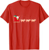 Funny Christmas Sleigh Animal Gifts Pig Santa Christmas Sleigh - Funny Pig Xmas T-Shirt - Red