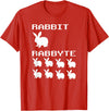 Rabbit & Rabbyte Computer Coding Nerds Jokes Programmer T-Shirt in Red
