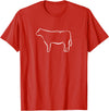 Red Angus cow decor Red Angus Cow Art Print T-Shirt - Red