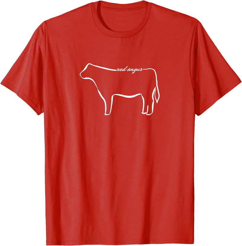 Red Angus cow decor Red Angus Cow Art Print T-Shirt - Red