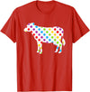 Rainbow Cow Shop Rainbow Cow Dots, Colorful Cow Print for Cow Lovers T-Shirt - Red