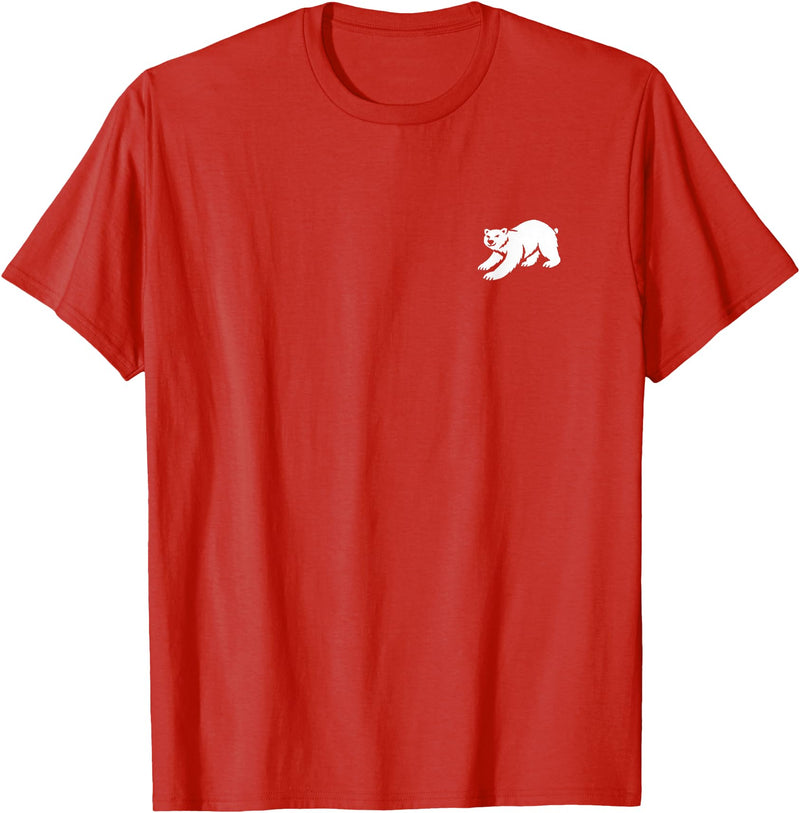 Playful Critter Apparel Co. Polar Bear Minimalist Black and White T-Shirt - Red