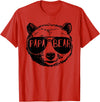 Funny Bear Face Shirt Family Matching Gifts Mens Papa Bear Face Sunglasses Grandpa Granddad Father's Day T-Shirt - Red