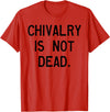 CAT COW CHIVALRY IS NOT DEAD T-Shirt - Red