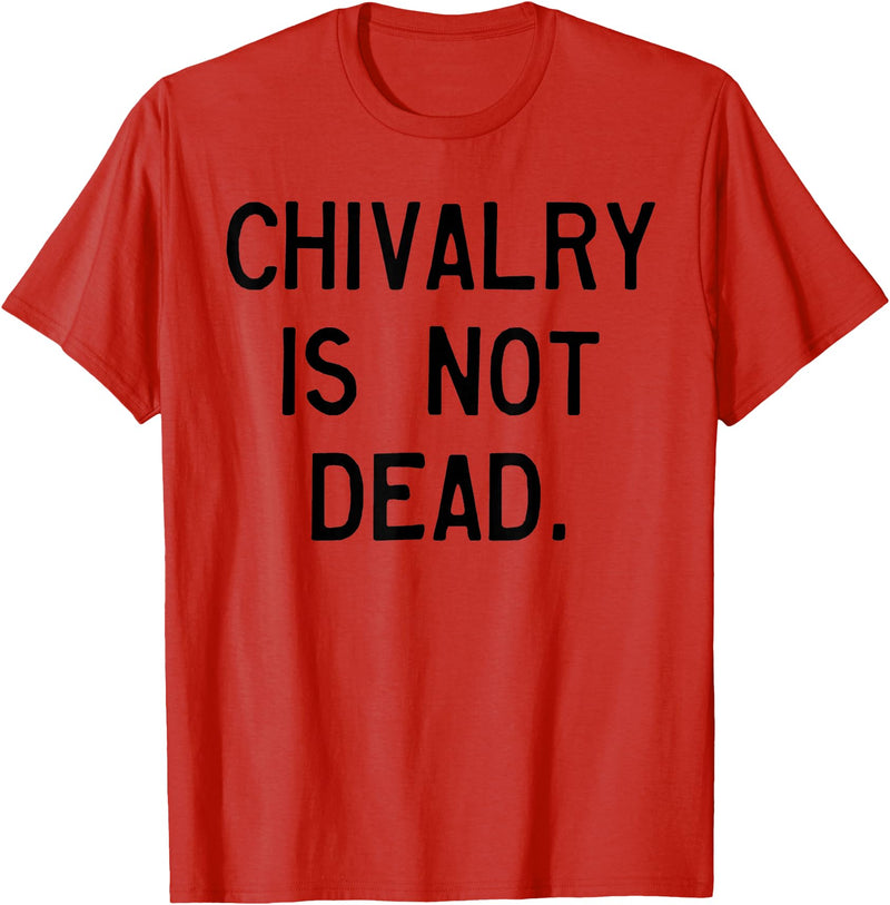 CAT COW CHIVALRY IS NOT DEAD T-Shirt - Red