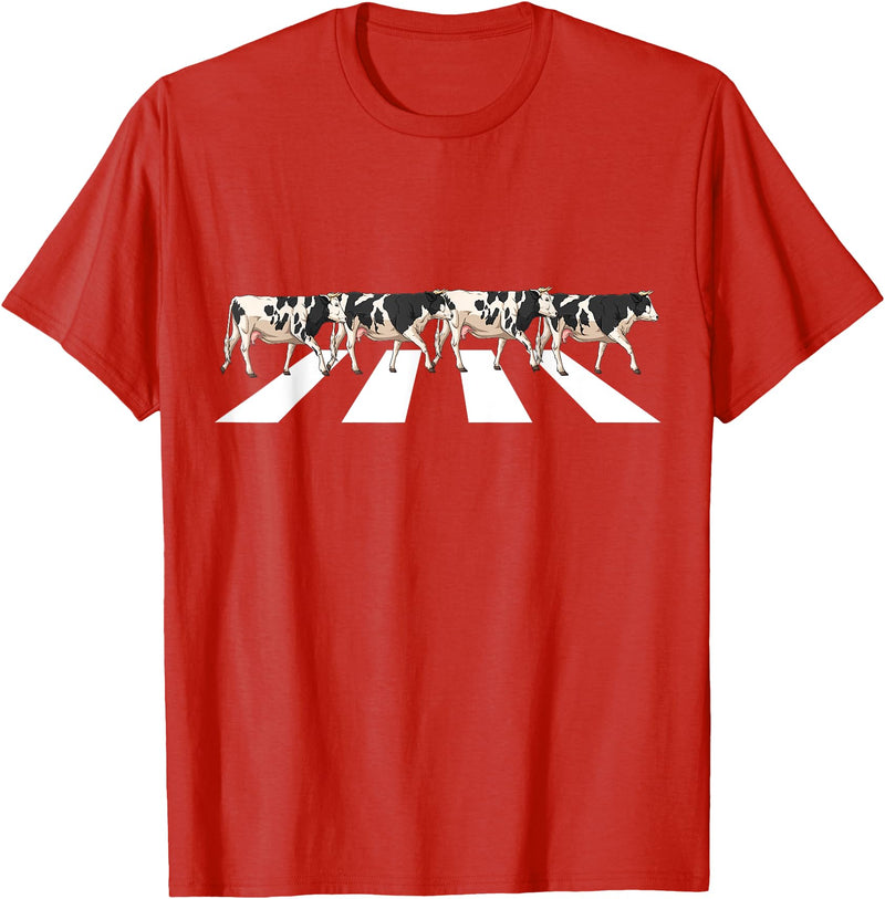 Funny Cow Shirt Women Men Girls Kids Boys Gifts Funny Crosswalk Cows Farming farm Cow Girl Boy Women Men Kid T-Shirt - Red