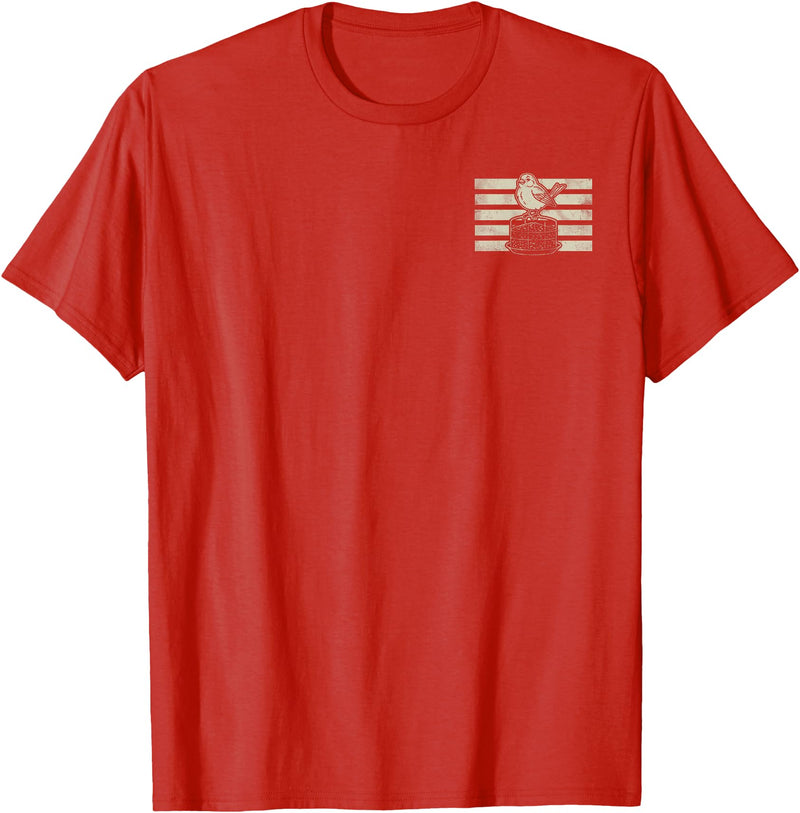 Bankrupted By Birdseed Bird Watching Humor Bankrupted By Birdseed Funny Bird Watching Lover 2 Sides T-Shirt - Red