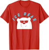 Global Warming Awareness Arctic Winter Ice Ice Bear with Sunglasses Polar Bear Plunge T-Shirt - Red