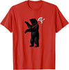 RealCoolShirts AWESOME AXE BEAR - Yaroslavl Russia Flag Halberd Bear Shirt T-Shirt - Red