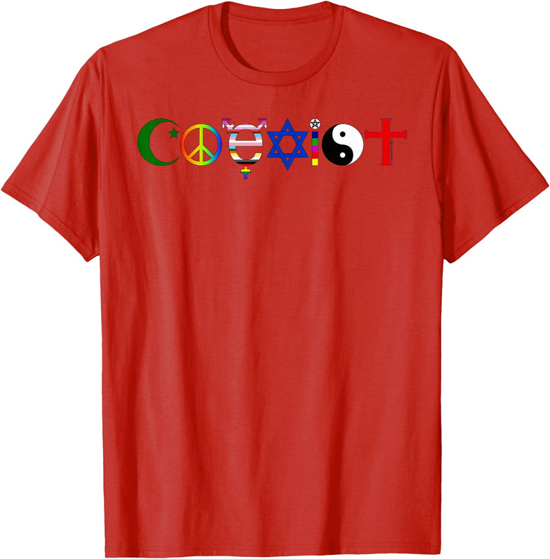 Bear In The Cloud Coexist T-Shirt - Red