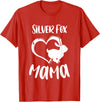 Pet Silver Fox Mama Rabbit Owner Mother Women Girls Kids T-Shirt in Red