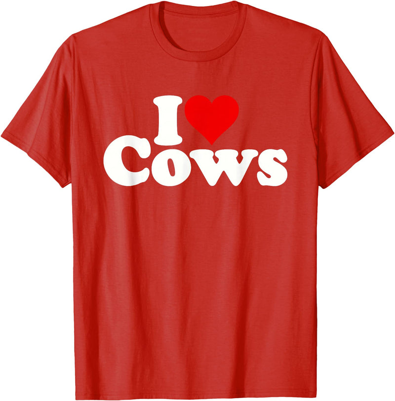 I HEART LOVE COWS I Love Heart Cows T-Shirt - Red