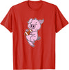 American Football USA animal Touchdown sport ball Pig plays American Football T-Shirt - Red