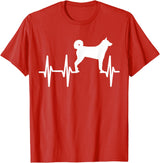 Dog Silhouette Heartbeat Line T-Shirt