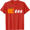 Funny Halloween Tees for Men Women Kids. Funny Gamer Pumpkin Eating Boo Halloween Men Kids Boys T-Shirt - Red