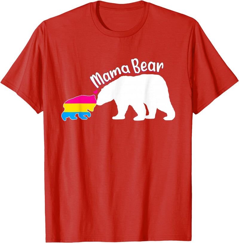Mama LGBT . Mama Bear LGBT Pansexual Pride T-Shirt - Red