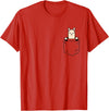 Llama Lover Designs by T&T Llama Lovers Cute Funny Llama in Pocket T-Shirt - Red