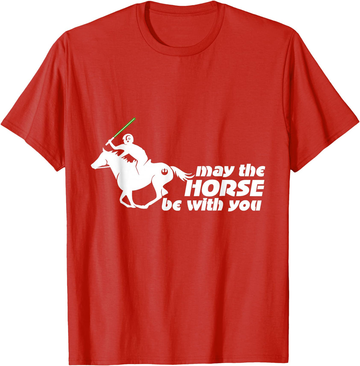 NickerStickers May the Horse Be With You | Equestrian Geek T-Shirt T-Shirt - Red