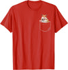 Pocket Hamster Shirt, Funny Hamster in Pocket Gift Tshirt T-Shirt - Red