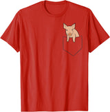 Funny Pig Farmer Gifts Pig in the Bag Funny Bags Pig T-Shirt - Red