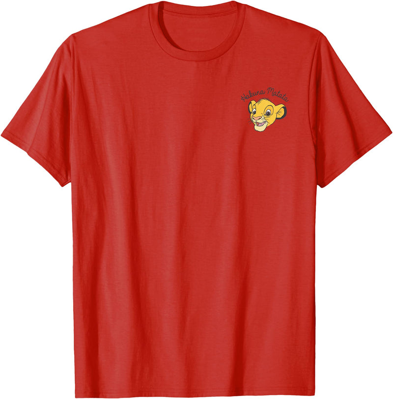 Disney Lion King Hakuna Matata Pocket Simba Face T-Shirt - Red