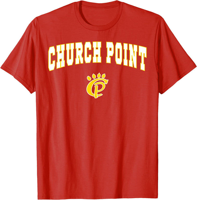 Official High School Fan Gear Church Point High School Battling Bears T-Shirt C2 T-Shirt - Red