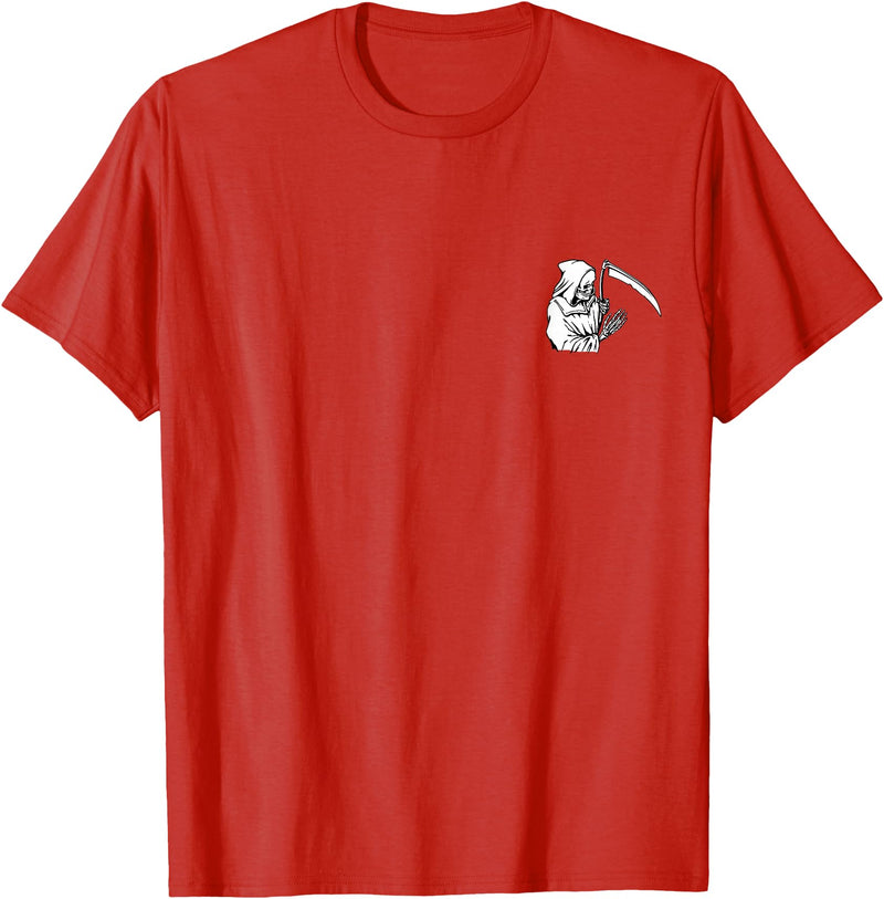 Pocket Corner Styles Grim Reaper Skeleton Pocket Corner T-Shirt - Red